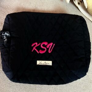 Vera Bradley Black Quilted Bag with Pink Accents